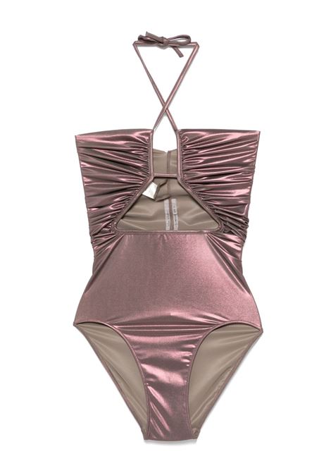 Brown prong metallic-finish swimsuit Rick owens - women